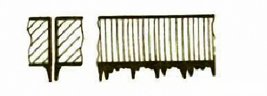 兩邊產生長的不規則的細絲狀毛刺 兩邊產生長的不規則的細絲狀毛刺